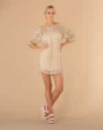 Robe-doré-en-maille-de-trèfles2