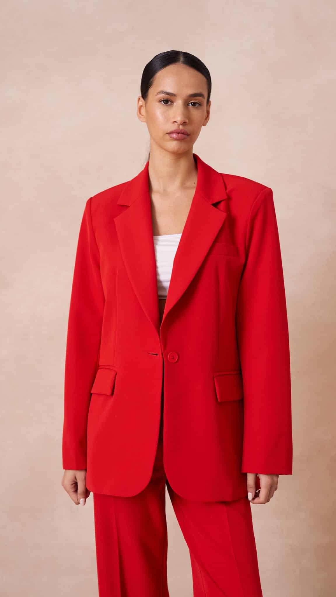 Veste blazer rouge TPGK mode femme
