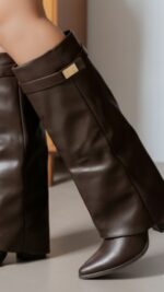 Bottes femme hautes tube marron choco – Collection TPGK