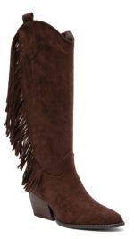 bottes à franges marron choco femme en suédine TPGK
