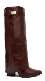 bottes tube bordeaux femme TPGK avec boucle dorée