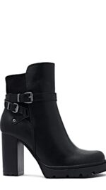 Bottines femme noires talon haut avec brides et boucles TPGK