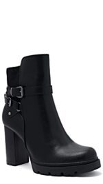 Bottines femme noires talon haut avec brides et boucles TPGK