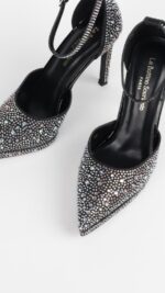 Escarpins femme noirs à talons hauts ornés de strass – Collection TPGK soirée chic