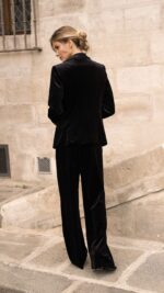 pantalon velours noir femme coupe droite TPGK