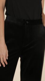 pantalon velours noir femme coupe droite TPGK